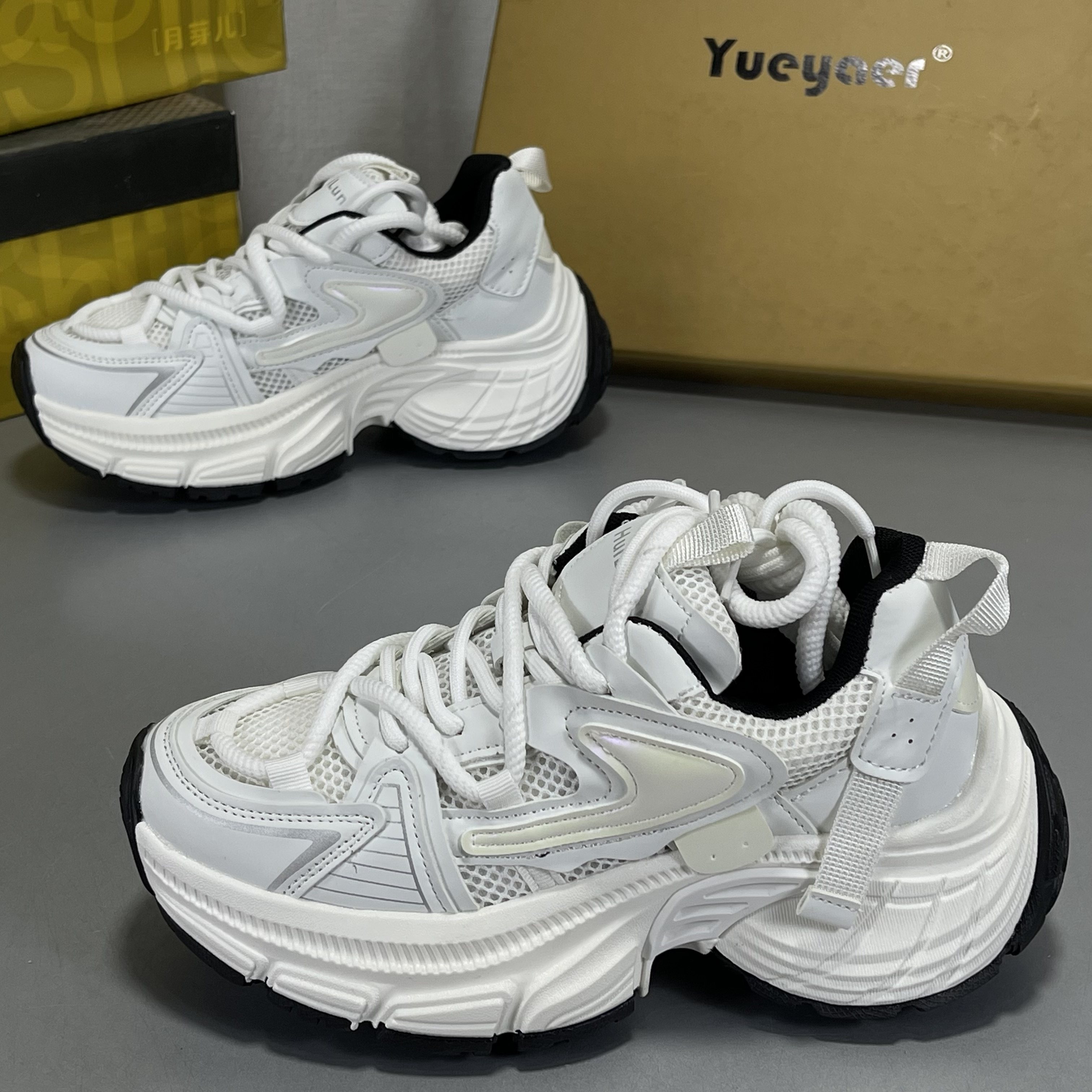 月芽儿厚底老爹鞋女2026春新款大头松糕鞋运动休闲鞋轻便小白鞋女,女鞋,时尚休闲鞋,淘宝优惠券,粉丝福利购,淘宝优惠卷