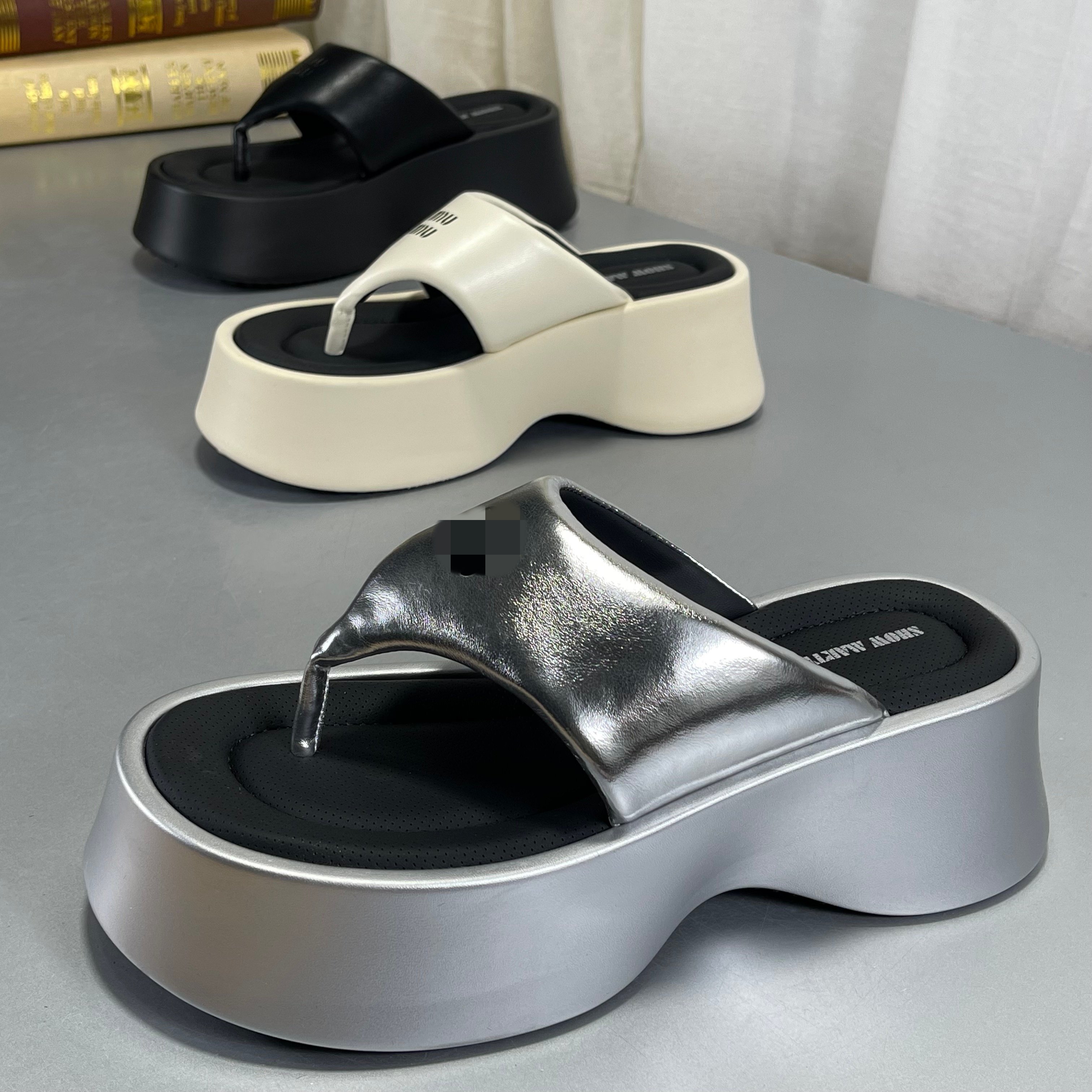 厚底坡跟拖鞋女真皮2026夏新款绝美露趾凉鞋高跟凉拖人字拖沙滩鞋,女鞋,其他拖鞋,淘宝优惠券,粉丝福利购,淘宝优惠卷