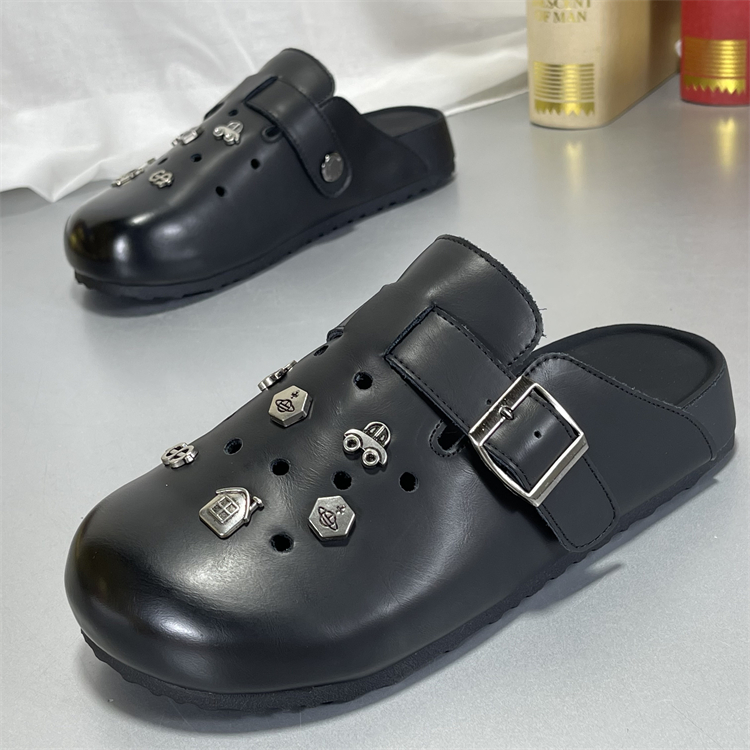 品牌撤柜勃肯鞋女厚底真皮休闲包头半拖松糕底板鞋脚蹬拖鞋懒人鞋