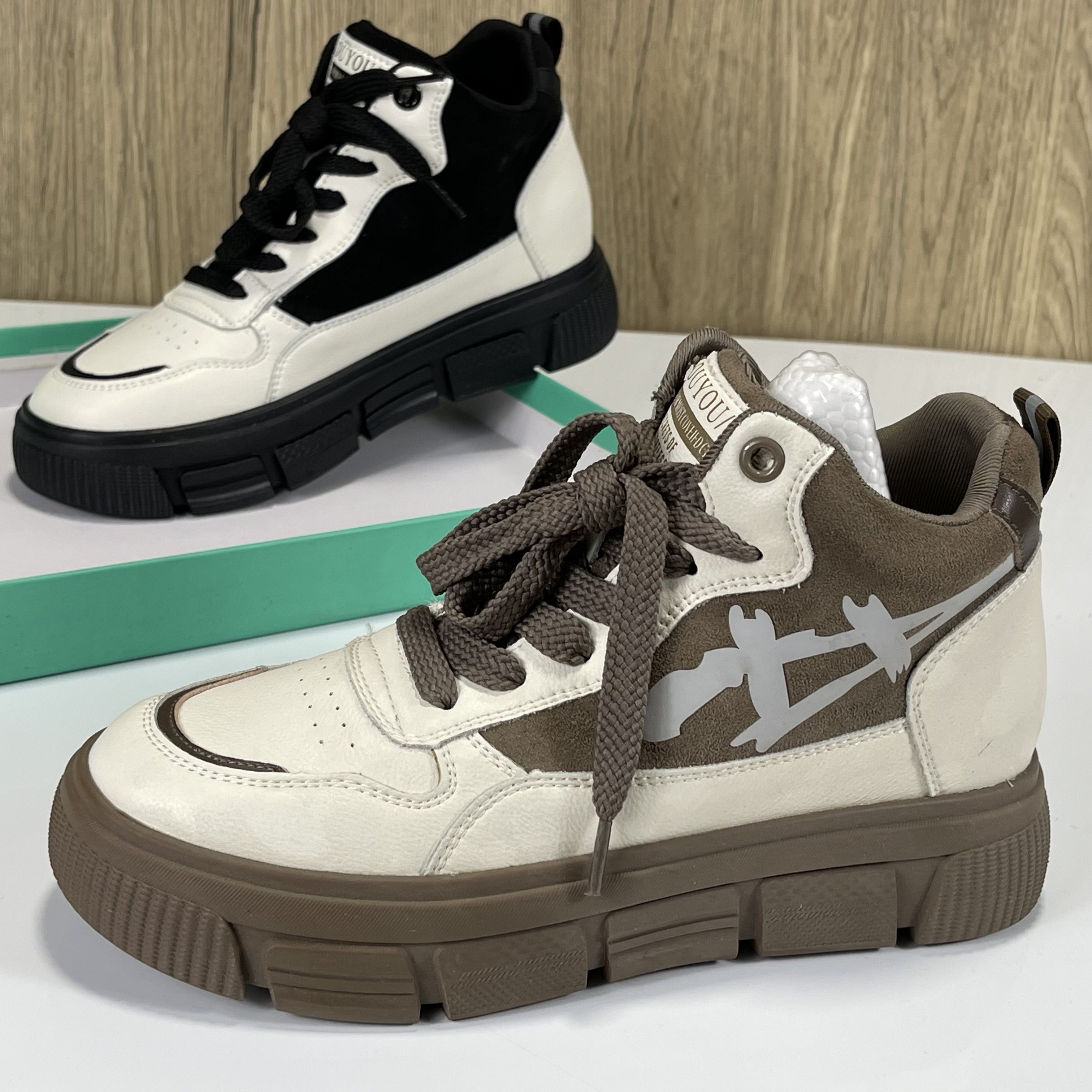 品牌女鞋断码处理真皮高帮休闲鞋系带复古厚底头层牛皮板鞋运动鞋,女鞋,时尚休闲鞋,淘宝优惠券,粉丝福利购,淘宝优惠卷