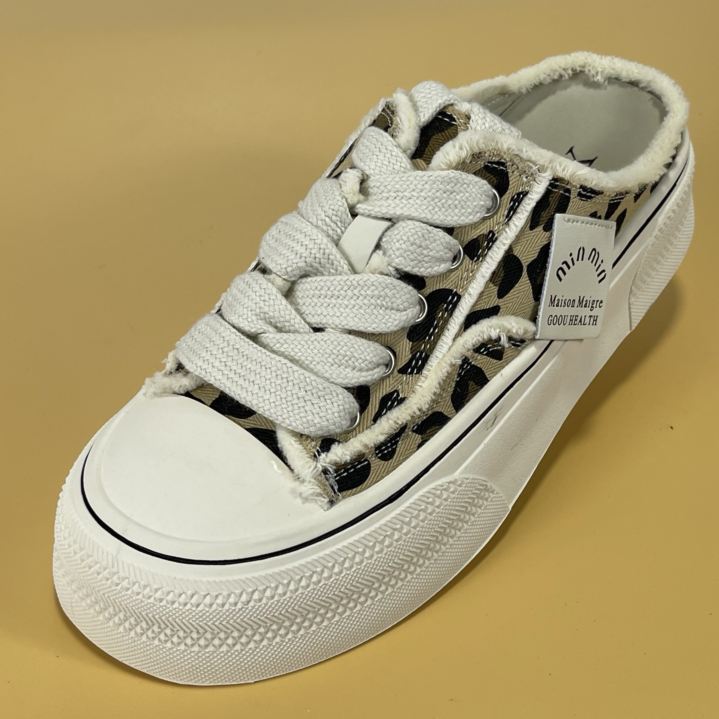 头层猪皮脚垫包头半拖无后跟懒人鞋女2025夏季休闲板鞋厚底帆布鞋,女鞋,其他拖鞋,淘宝优惠券,粉丝福利购,淘宝优惠卷