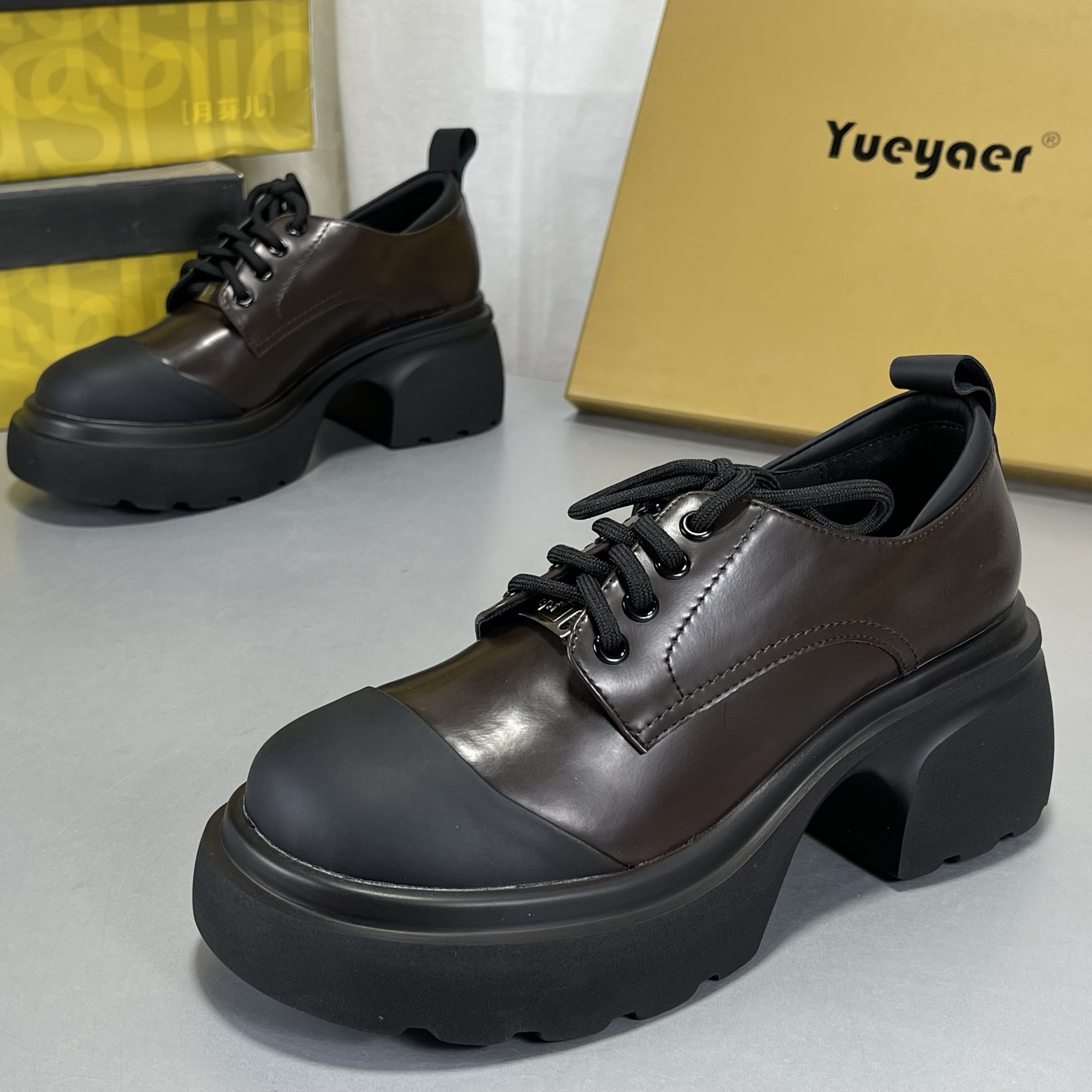 月芽儿牛皮复古乐福鞋女2026春秋新款厚底粗跟小皮鞋百搭真皮单鞋,女鞋,乐福鞋（豆豆鞋）,淘宝优惠券,粉丝福利购,淘宝优惠卷