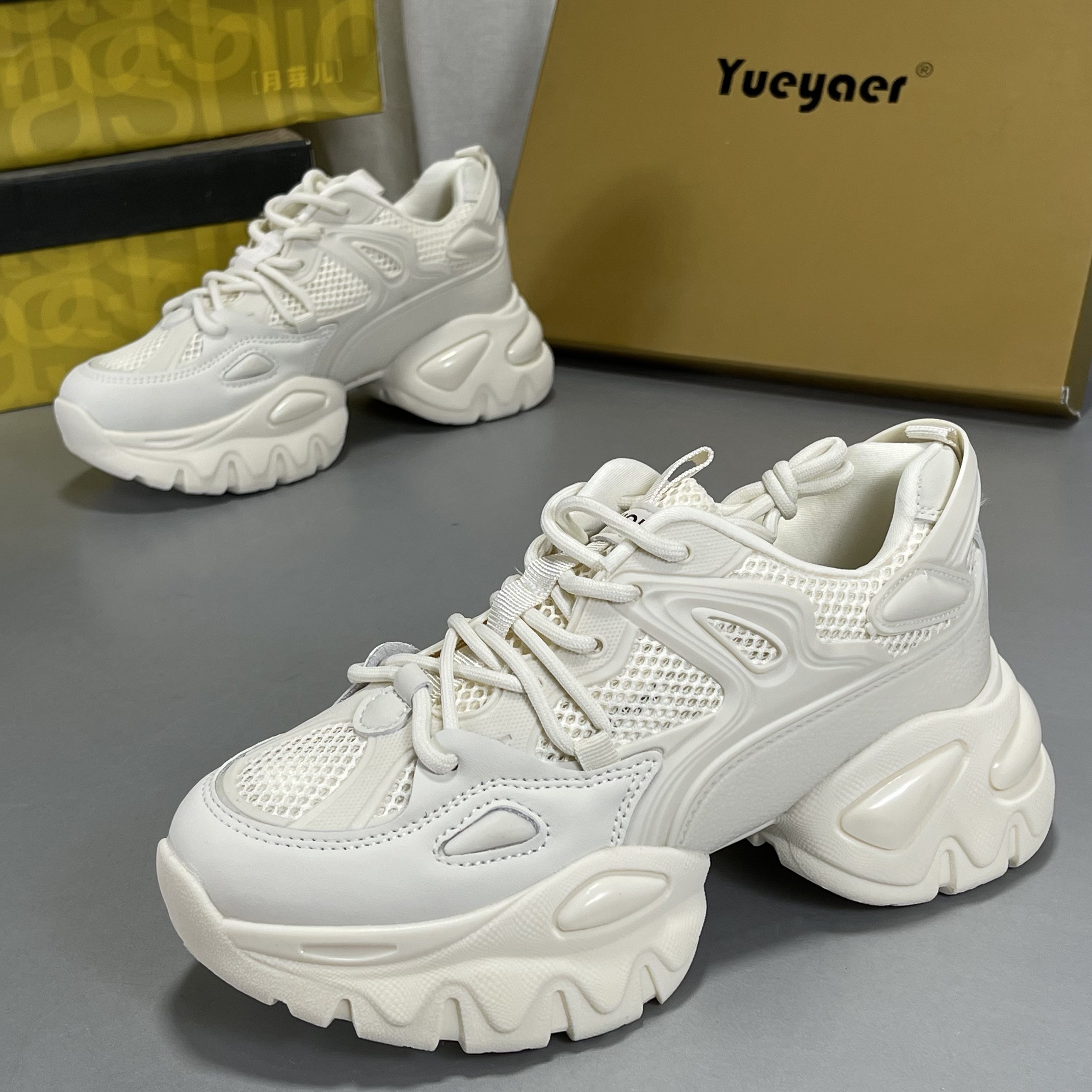 月芽儿真皮休闲鞋厚底老爹鞋女款鞋子2026新款女鞋增高运动小白鞋,女鞋,时尚休闲鞋,淘宝优惠券,粉丝福利购,淘宝优惠卷