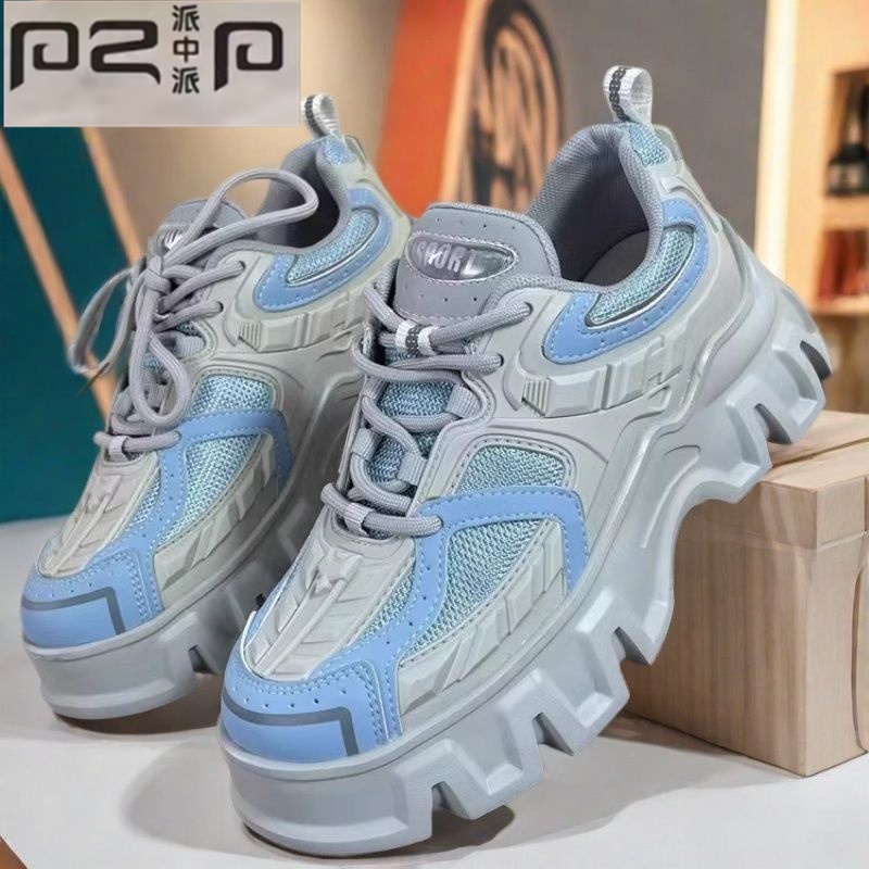 撤柜鞋正品专柜2024秋季新款厚底松糕鞋系带圆头老爹鞋真皮休闲鞋