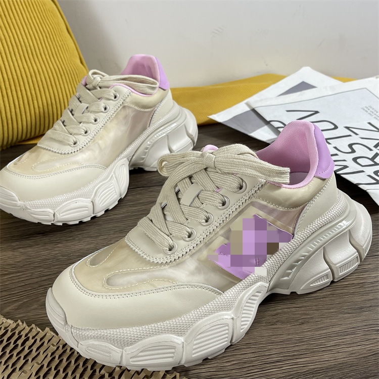 断码清仓真皮老爹鞋女2025夏季款网面透气百搭松糕厚底休闲运动鞋