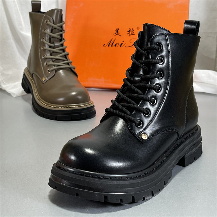 头层牛皮马丁靴女2025冬季加绒英伦风厚底大头棉靴机车靴帅气短靴