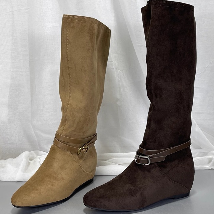 不过膝高筒靴女真皮2025秋冬新款尖头内增高瘦瘦靴骑士靴显瘦长靴