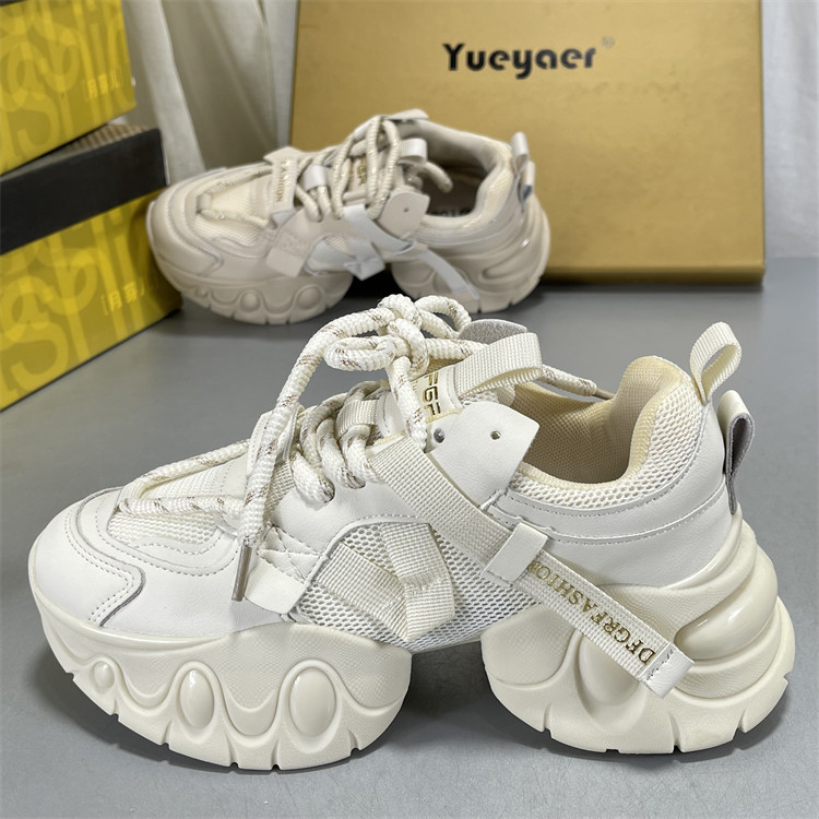 月芽儿真皮老爹鞋女2026春秋新款透气百搭轻便松糕厚底休闲运动鞋,女鞋,时尚休闲鞋,淘宝优惠券,粉丝福利购,淘宝优惠卷