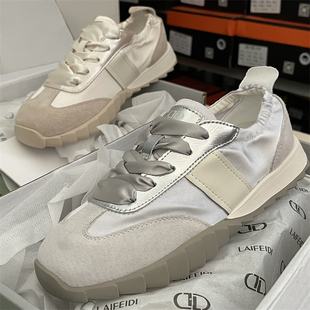 品牌女鞋德训鞋女头层猪皮2025春夏新款小白鞋软底百搭休闲运动鞋