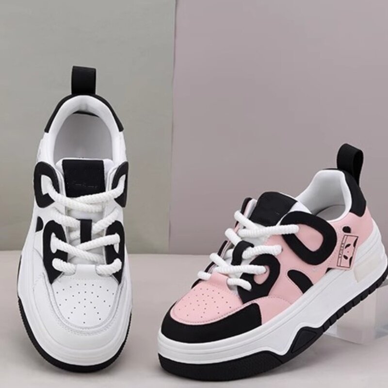 品牌撤柜真皮小白鞋2024秋款真皮平底拼色女运动休闲厚底牛皮板鞋,女鞋,时尚休闲鞋,淘宝优惠券,粉丝福利购,淘宝优惠卷