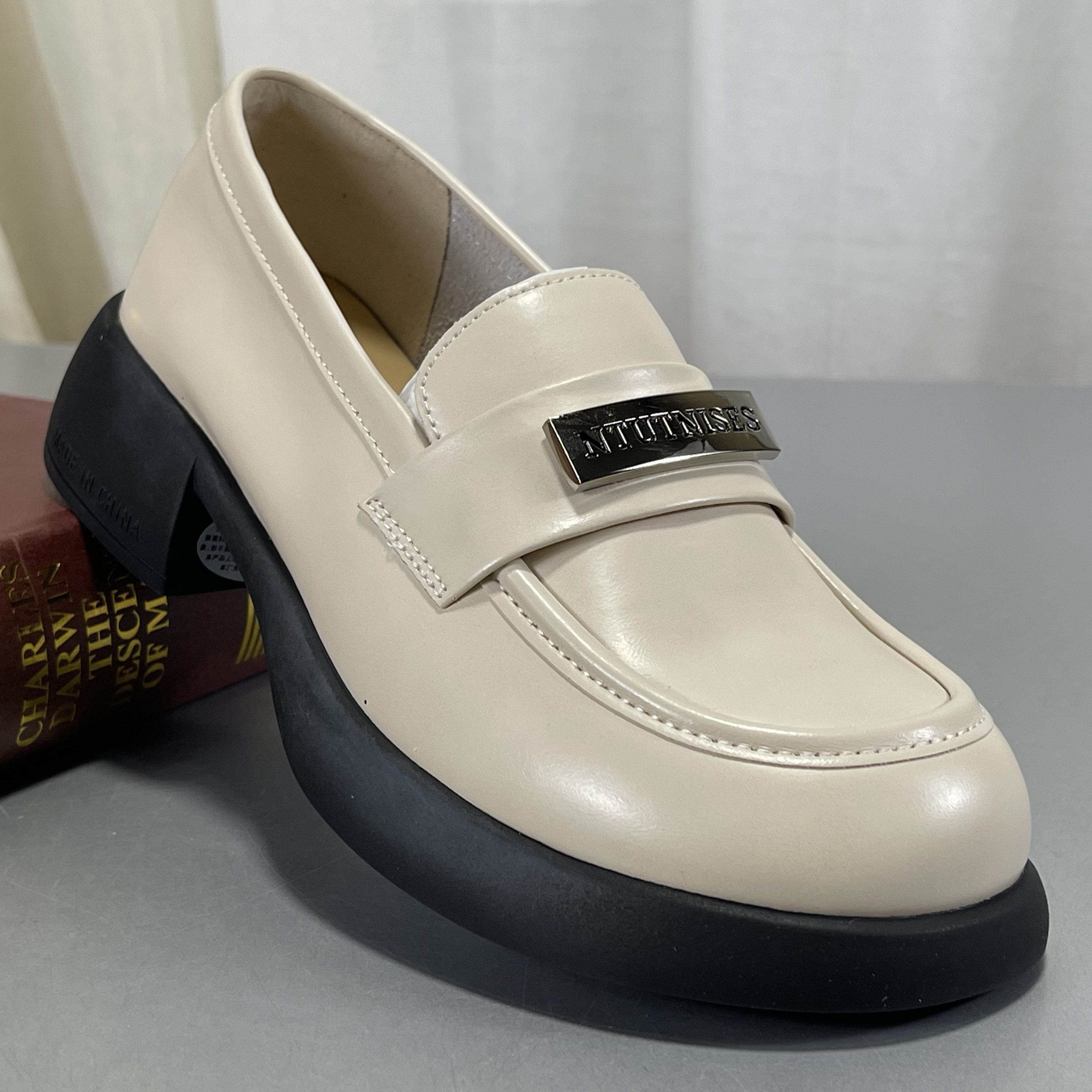 品牌撤柜真皮乐福鞋女一脚蹬百搭厚底玛丽珍鞋真皮单鞋深口学院风,女鞋,其他拖鞋,淘宝优惠券,粉丝福利购,淘宝优惠卷