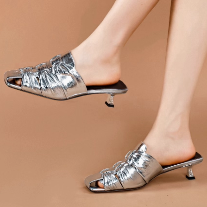 头层牛皮编织包头半拖鞋女法式仙女风穆勒鞋女外穿镂空包头凉拖鞋,女鞋,其他拖鞋,淘宝优惠券,粉丝福利购,淘宝优惠卷