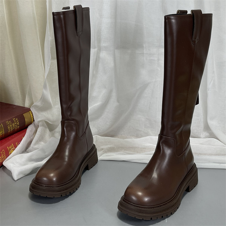 品牌折扣真皮复古女长靴高筒靴粗跟长筒靴马丁靴女英伦风骑士靴子,女鞋,骑士靴,淘宝优惠券,粉丝福利购,淘宝优惠卷