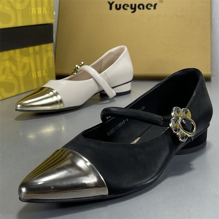 月芽儿法式玛丽珍鞋女鞋真皮2026春秋新款平底尖头浅口一字带单鞋,女鞋,乐福鞋（豆豆鞋）,淘宝优惠券,粉丝福利购,淘宝优惠卷