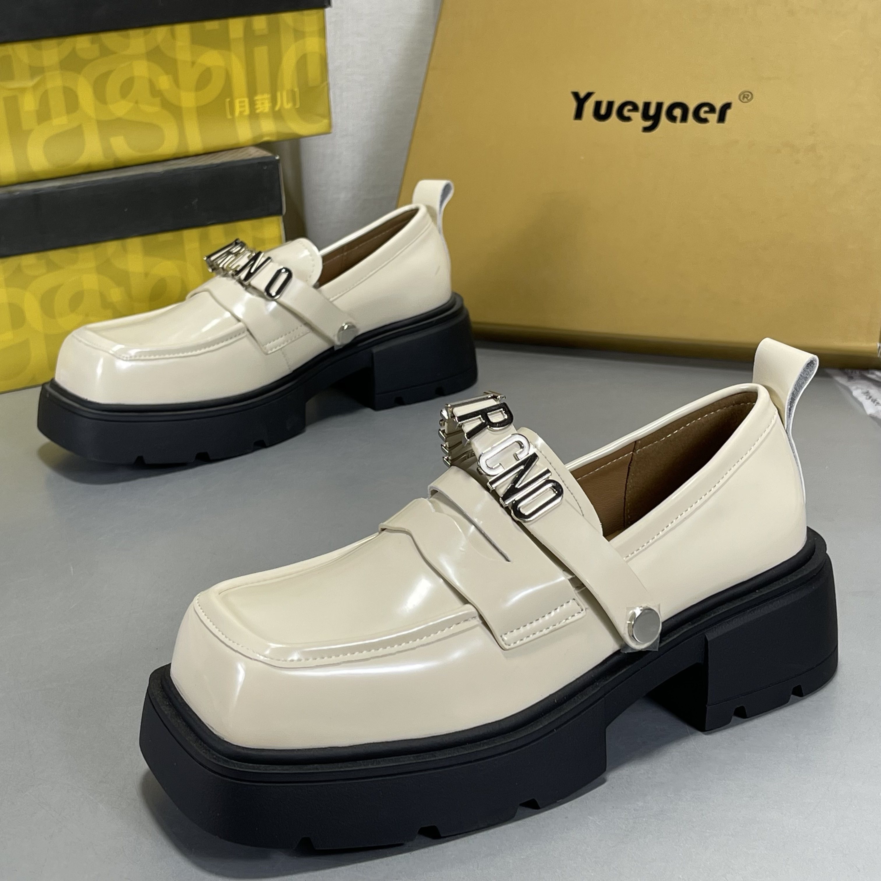 月芽儿复古牛皮玛丽珍鞋方头厚底英伦风真皮大头乐福鞋休闲小皮鞋,女鞋,乐福鞋（豆豆鞋）,淘宝优惠券,粉丝福利购,淘宝优惠卷