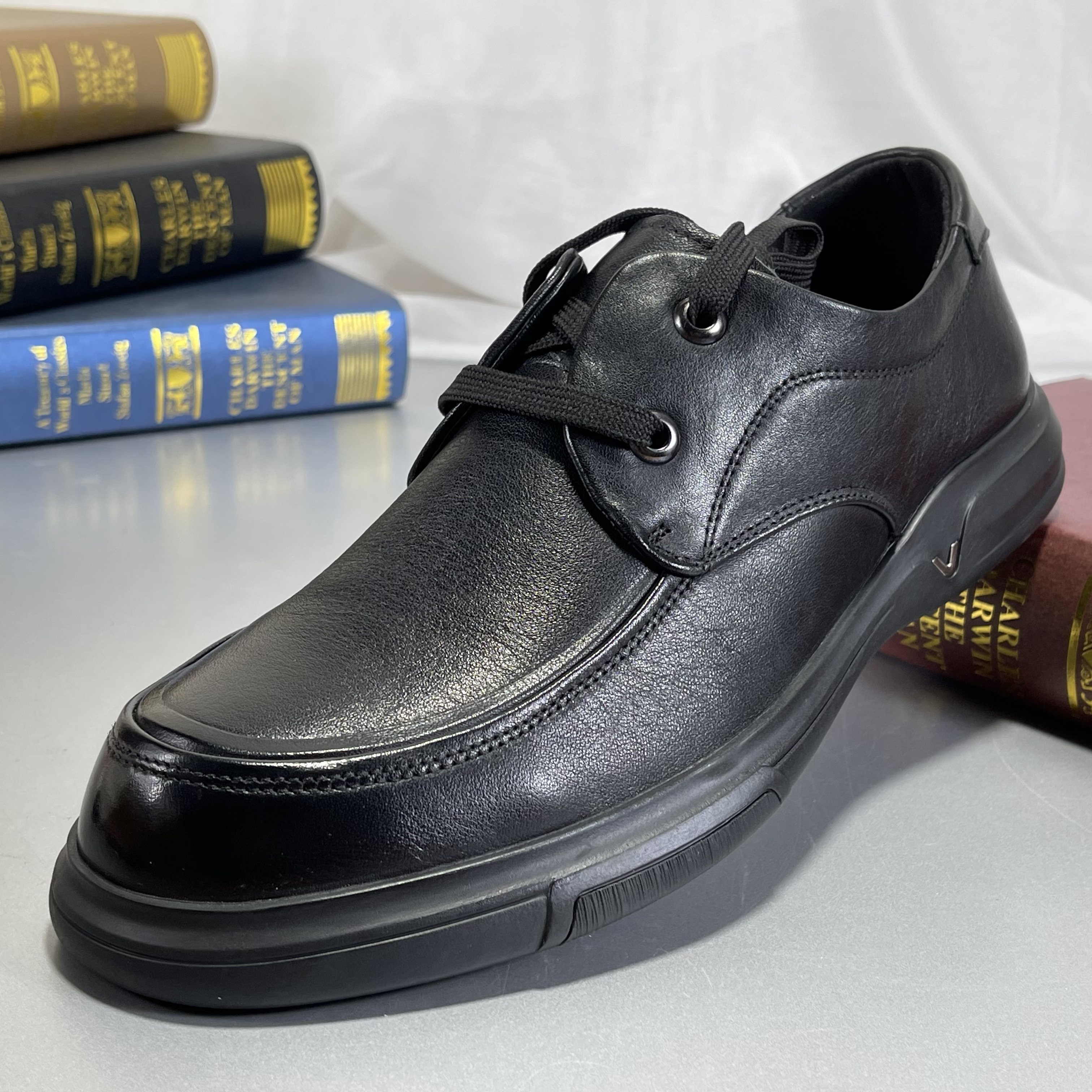 品牌男鞋头层牛皮单鞋2025春秋季软底舒适商务休闲皮鞋爸爸鞋,流行男鞋,正装皮鞋,淘宝优惠券,粉丝福利购,淘宝优惠卷