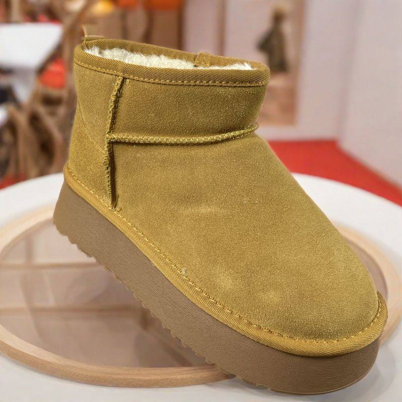 磨砂牛皮雪地靴女冬季周冬雨同款厚底短筒靴东北加绒保暖真皮棉鞋,女鞋,时尚雪地靴,淘宝优惠券,粉丝福利购,淘宝优惠卷