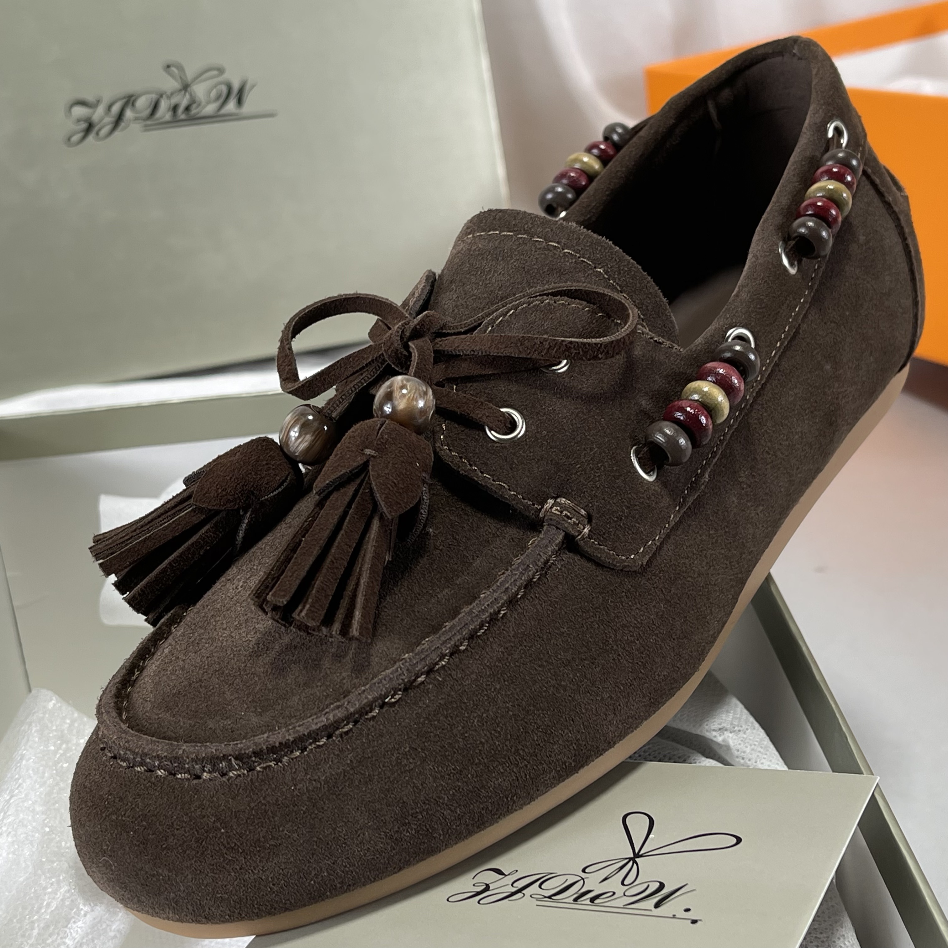 磨砂牛皮豆豆鞋女复古真皮乐福鞋女2025新款女勃肯鞋平底百搭单鞋