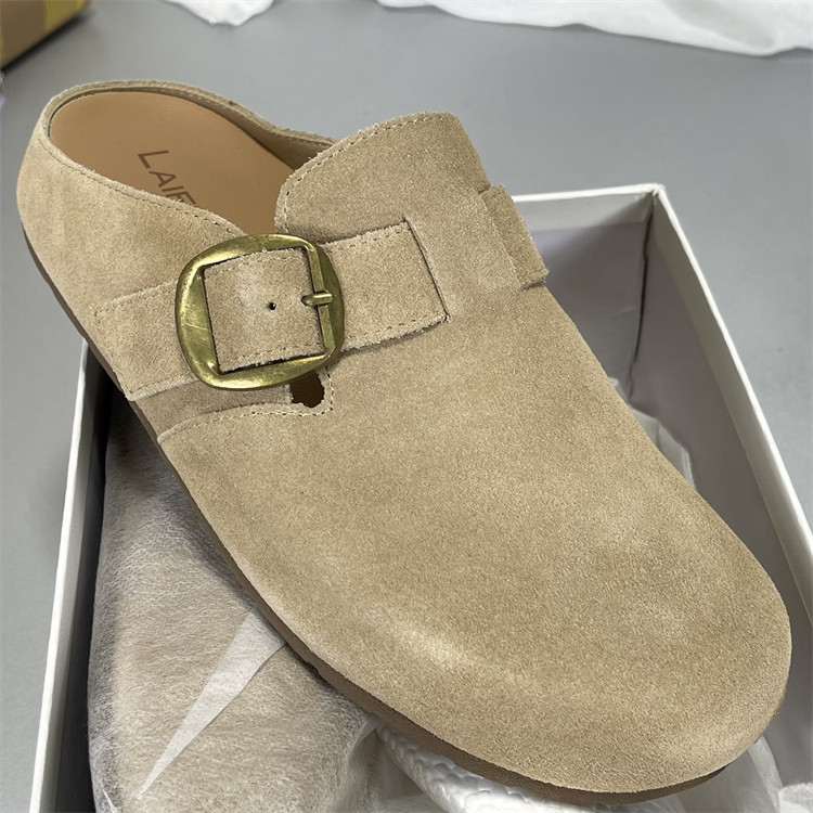 牛反绒皮勃肯鞋女2025新款厚底圆头复古真皮百搭休闲软底包头拖鞋,女鞋,其他拖鞋,淘宝优惠券,粉丝福利购,淘宝优惠卷