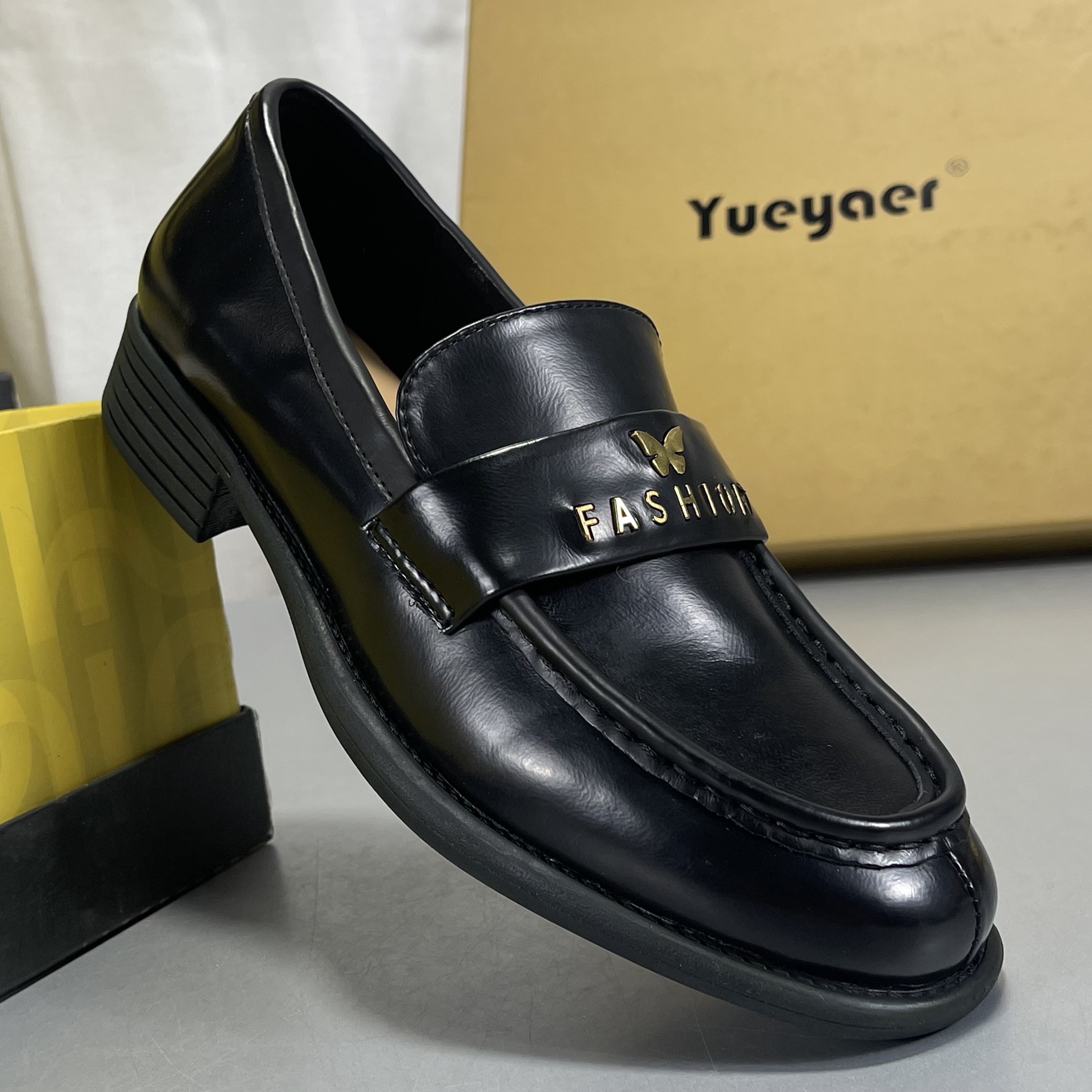 月芽儿牛皮法式复古通勤玛丽珍一脚蹬英伦小皮鞋女通勤乐福鞋单鞋,女鞋,乐福鞋（豆豆鞋）,淘宝优惠券,粉丝福利购,淘宝优惠卷