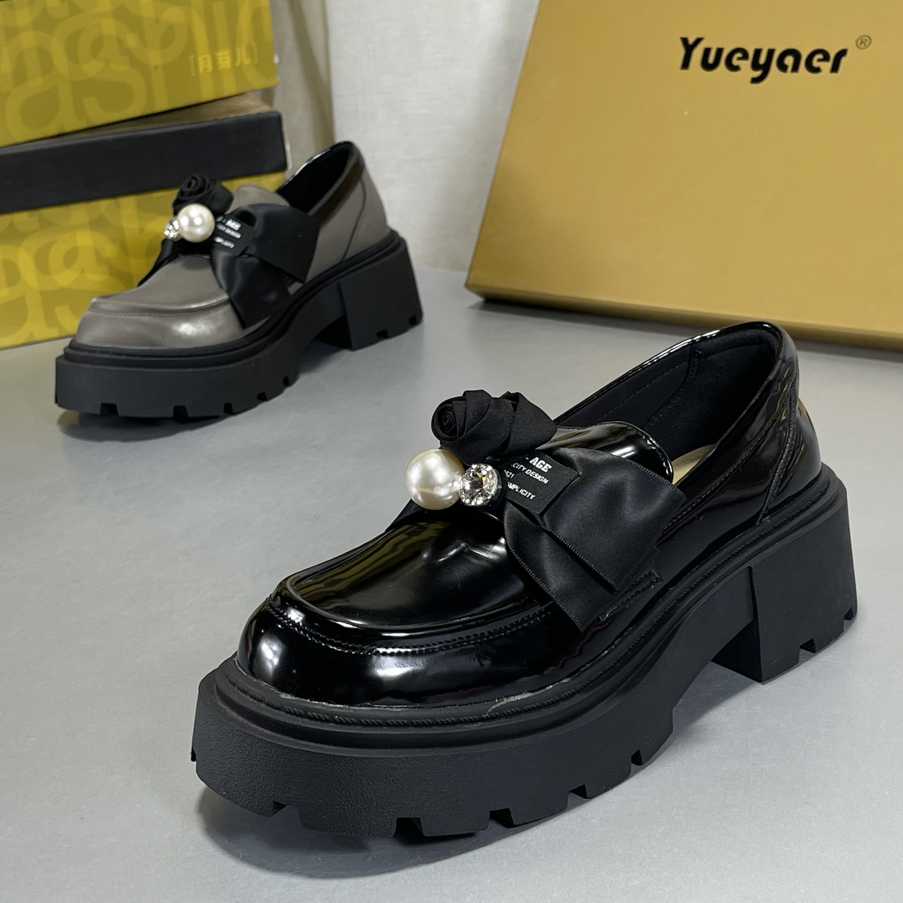 月芽儿牛皮乐福鞋女2026春新款厚底复古小香风真皮玛丽珍鞋学院风,女鞋,乐福鞋（豆豆鞋）,淘宝优惠券,粉丝福利购,淘宝优惠卷