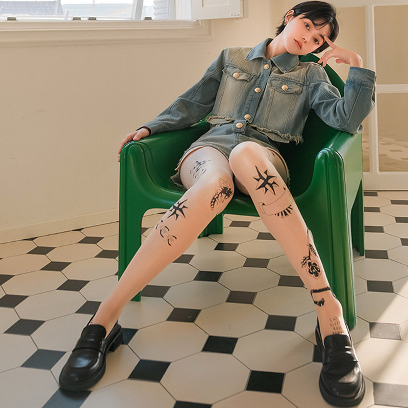 满28送丝袜灵力鼠韩风薄纹身丝袜