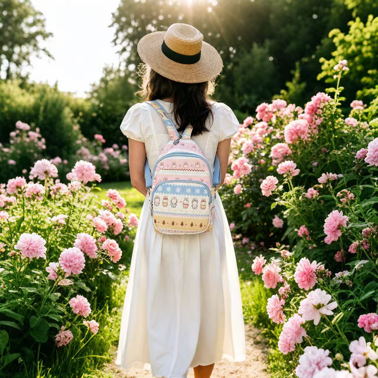 小清新多功能双肩背女士包