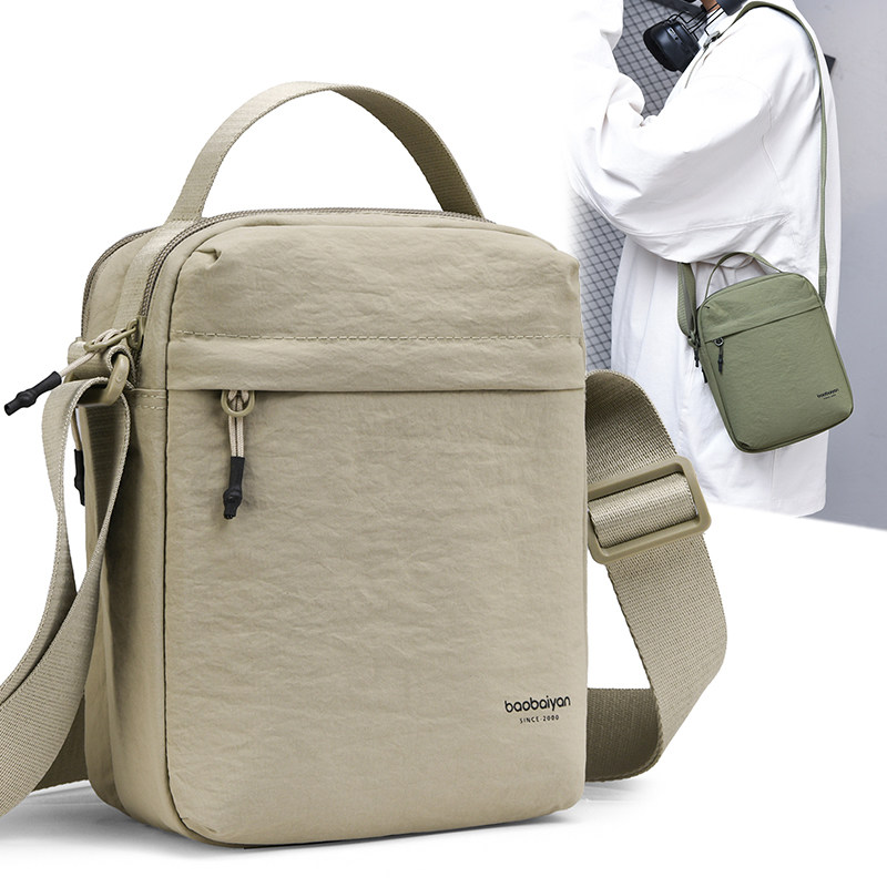 休闲斜挎包男包新款多层单肩包百搭轻便手拎小包骑行潮流简约挎包