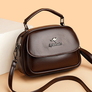 真皮包包女2025新潮款时尚简约手提妈妈包小众百搭多层斜挎单肩包
