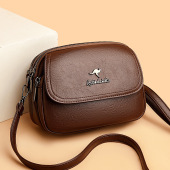 真皮小包包女包2025新款 百搭软皮单肩斜挎包大容量多层手提包 时尚