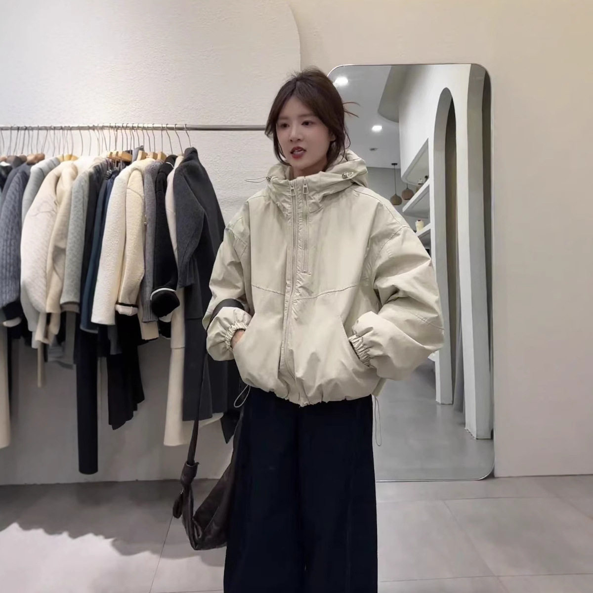 慵懒风双拉链设计外套女2025春秋高级感小个子防风冲锋衣休闲夹克,运动服/休闲服装,棒球服,淘宝优惠券,粉丝福利购,淘宝优惠卷