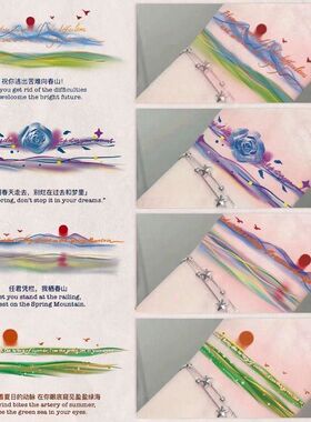 蓝色玫瑰英文小众彩色纹身贴防水持久潮流新款学生酷