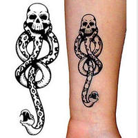 Harry Potter and Voldemort's patron saint Curse tattoo, Death Eater and Hogwarts Deathly Hallows logo tattoo sticker thumbnail 5