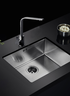 佳德手工方槽水槽SR1004加厚拉丝面大单槽304不锈钢单槽佳德70958