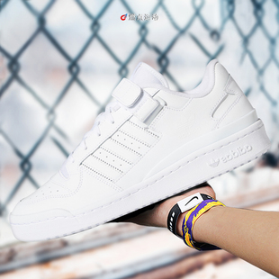 阿迪达斯纯白男女低帮板鞋 LOW FY7755 FORUM ADIDAS