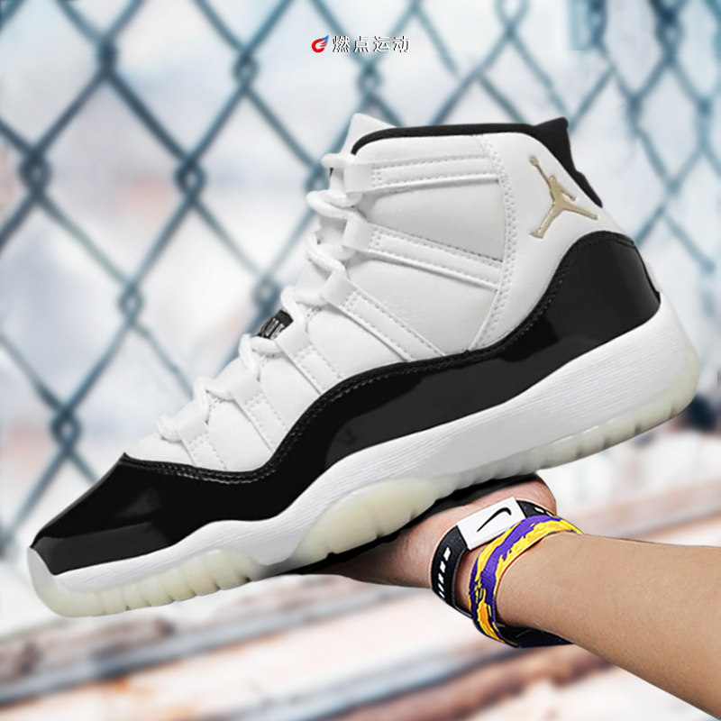 Air Jordan 11 Concord AJ11康扣黑白男子高帮篮球鞋 378037-100