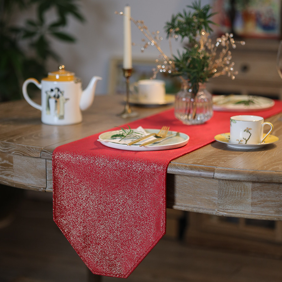 防水桌旗高端轻奢餐垫圣诞红色新婚美式墨绿茶几电视鞋柜盖布定制