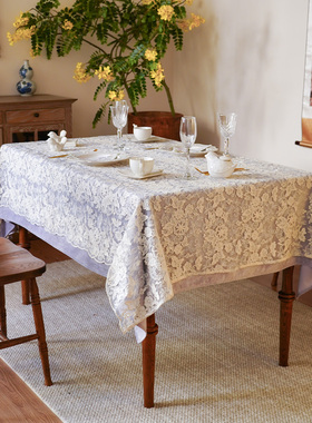 烟紫防水绒桌布Miss Peony欧美法新中式轻奢高级复古婚礼桌垫台布