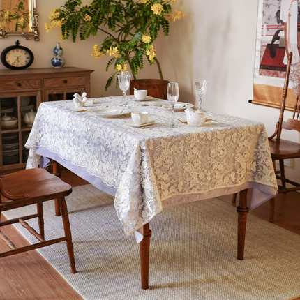 烟紫防水绒桌布Miss Peony欧美法新中式轻奢高级复古婚礼桌垫台布