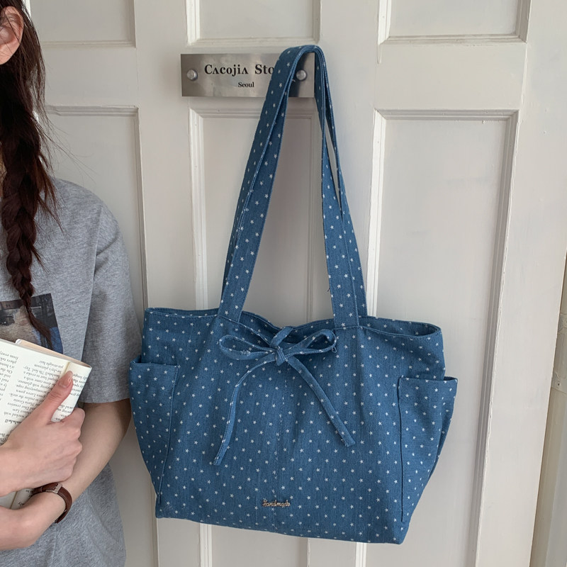 韩系新款小众通勤闪镶嵌星空帆布托特包女甜酷少女机车单肩腋下包,箱包皮具/热销女包/男包,托特包,淘宝优惠券,粉丝福利购,淘宝优惠卷
