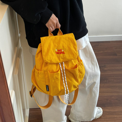 双肩包女轻户外旅行背包轻便防泼水尼龙布包大容量多口袋休闲书包