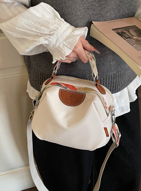 高级感女包尼龙布小包包百搭宽肩带贝壳手提斜挎包休闲通勤单肩包