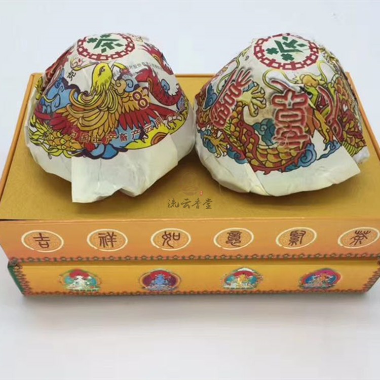 吉祥如意紧茶8181 六面佛青藏紧茶班章布朗山 勐海中老期陈老生茶