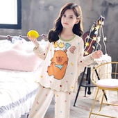 莫代尔睡衣女童中大童春秋夏季 儿童空调家居服套装 薄款 长袖