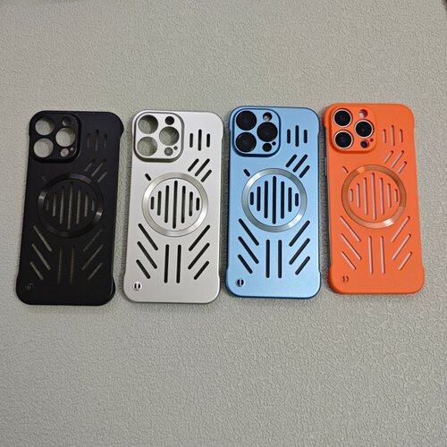 镂空散热磁吸无边框硬壳iPhone17Promax手机壳苹果16Promax夏天散热ins风苹果15 /14/13/12Pro简约11Promax