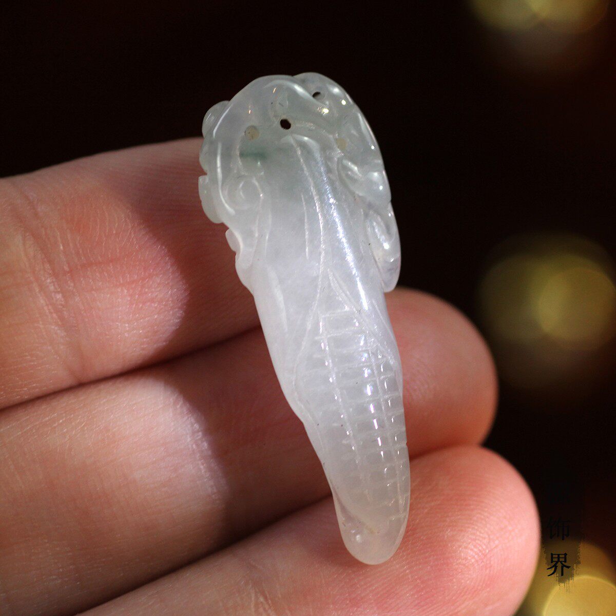 天然玉石缅甸A货翡翠糯化种玉米挂件亭亭玉立吉祥锁骨吊坠女款