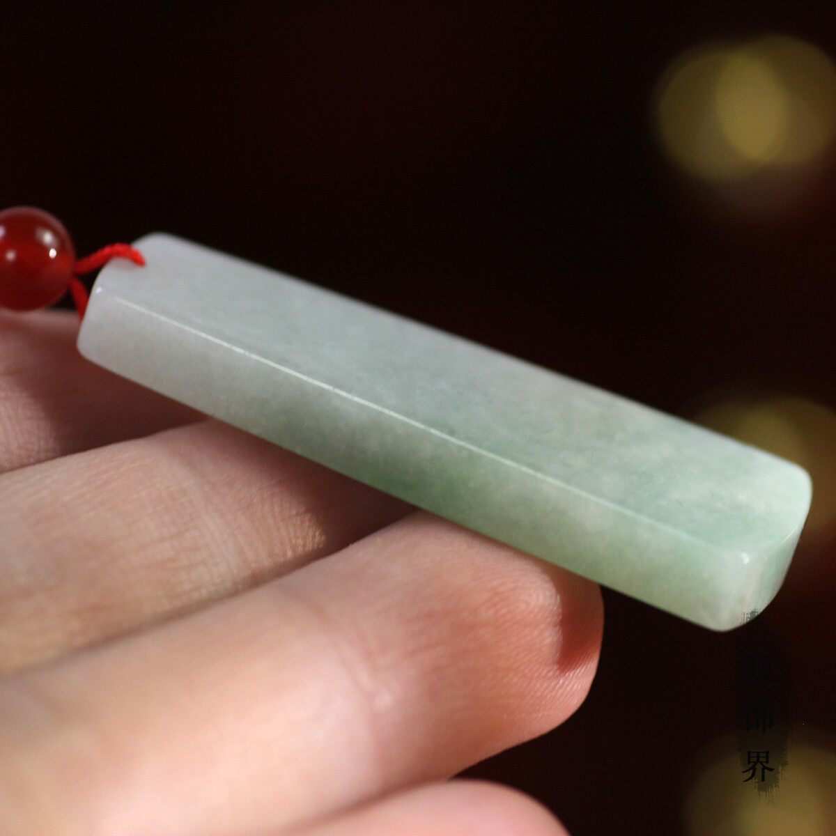 天然玉石缅甸A货翡翠细糯种飘阳绿平安无事牌挂件玉佩吊坠男女款