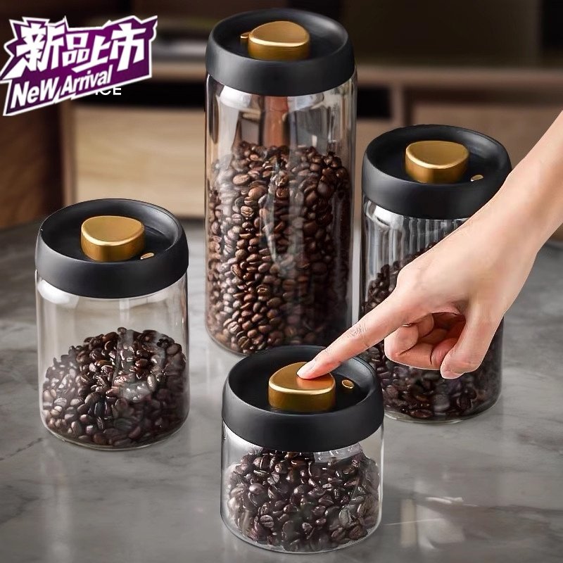 食品级咖啡豆专用密封罐保存罐抽真空玻璃咖啡粉储存茶叶储物罐瓶
