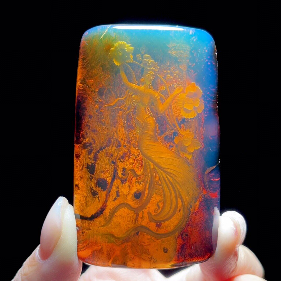 天女散花挂坠,余贤国大师作品 墨西哥原皮挂坠