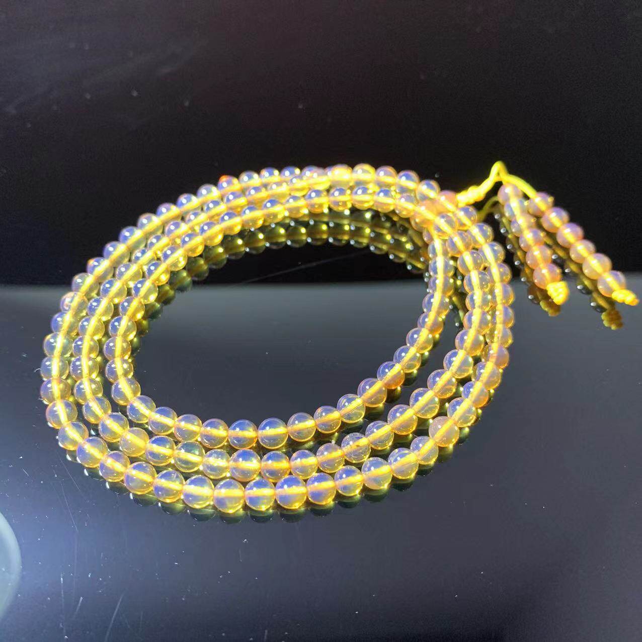 4mm天然棕红108佛珠精致小巧日常戴超百搭